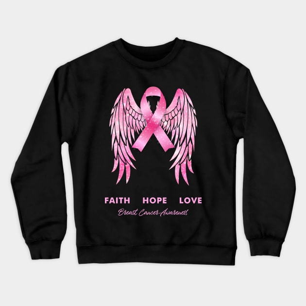 Faith Hope Love Breast Cancer Awareness Warrior Crewneck Sweatshirt by AKIFOJWsk